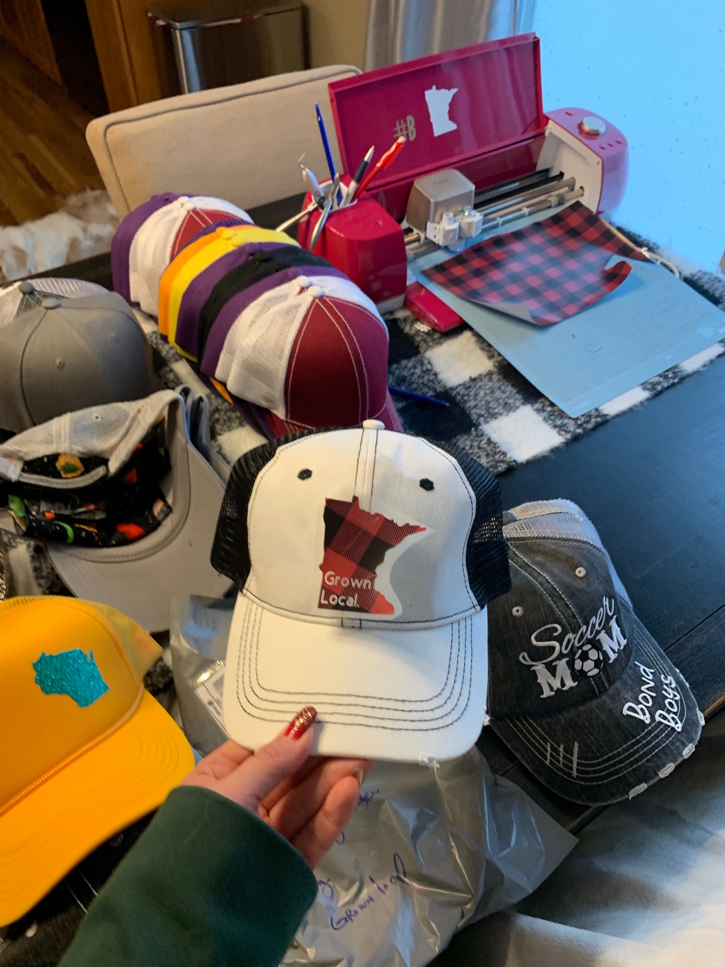 Dance hats and jewelry | Dance mom | Personalize | Embroidered distressed trucker caps - Stacy's Pink Martini Boutique