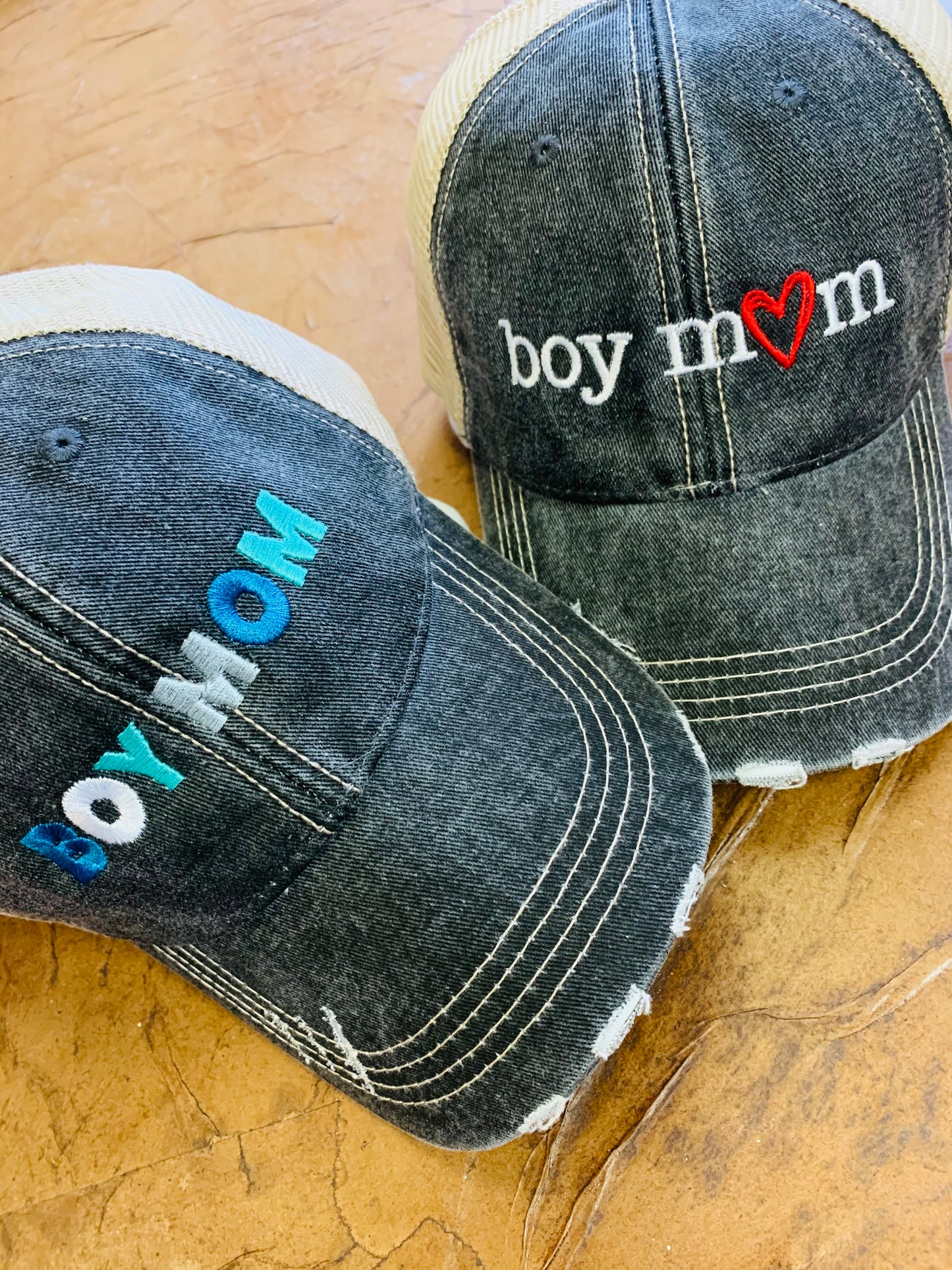 Personalized football hats! FOOTBALL Mom hats Embroidered trucker caps Assorted styles - Stacy's Pink Martini Boutique