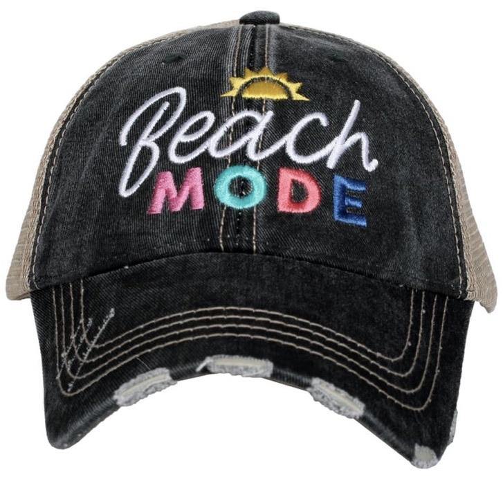 Beach hats Beach mode Personalize Embroidered distressed trucker caps 3 colors - Stacy's Pink Martini Boutique