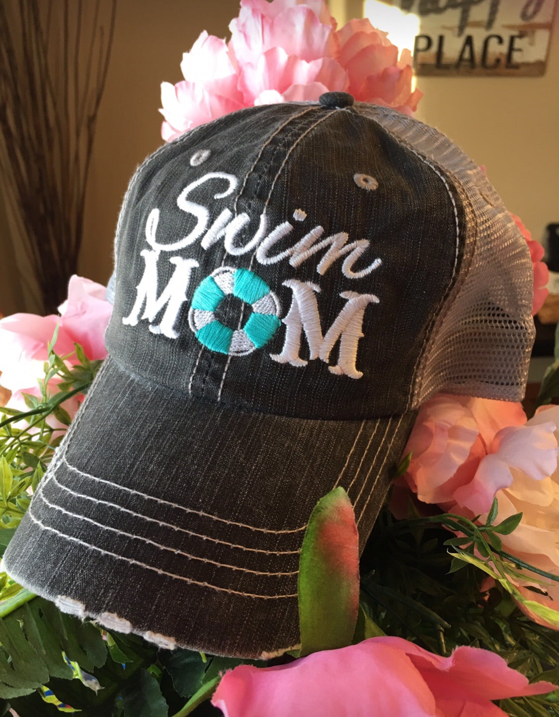 Sports mom hats Embroidered womens trucker caps - Stacy's Pink Martini Boutique