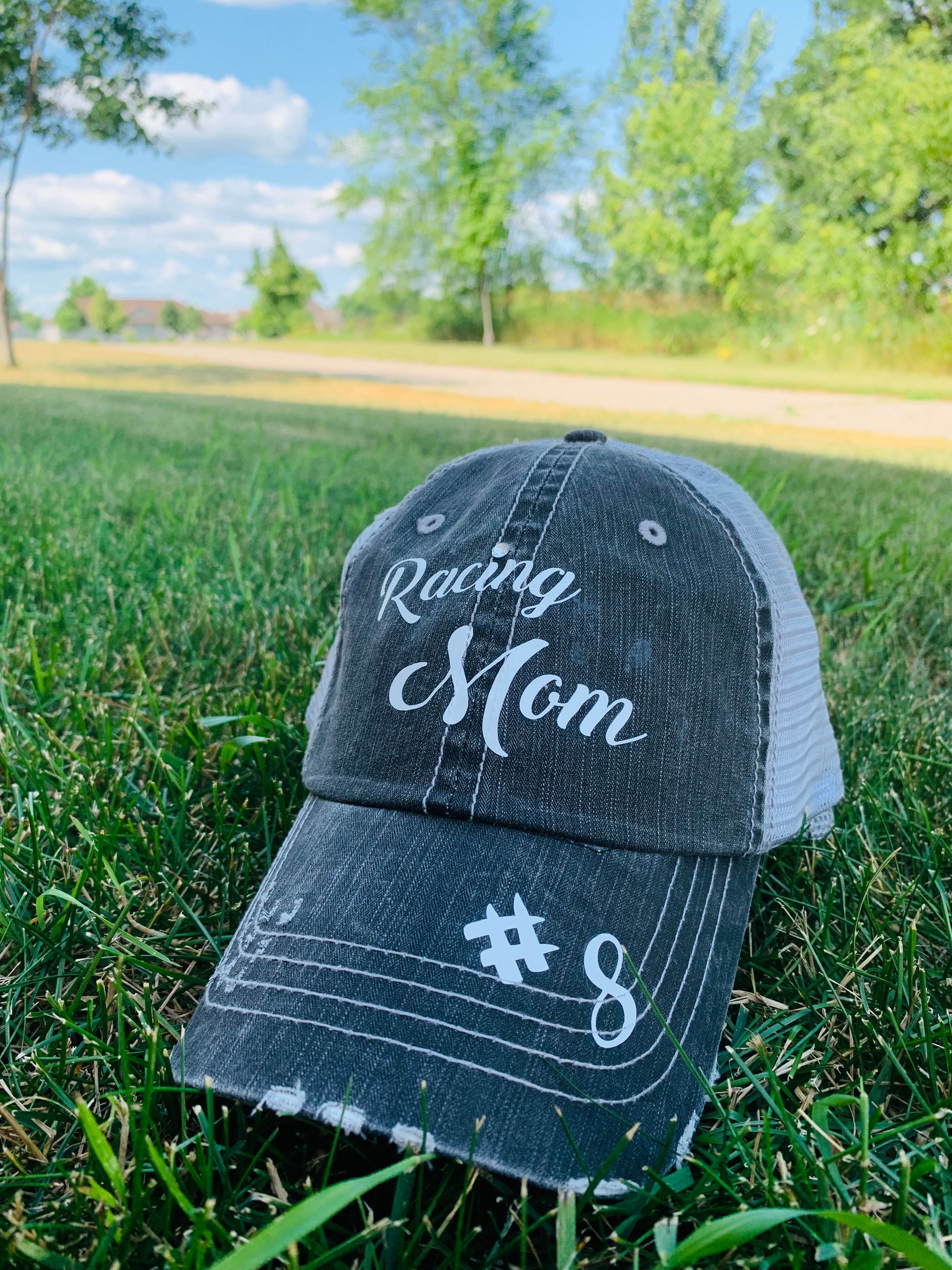 Hats { Racing mom } Customize with names or race numbers. - Stacy's Pink Martini Boutique