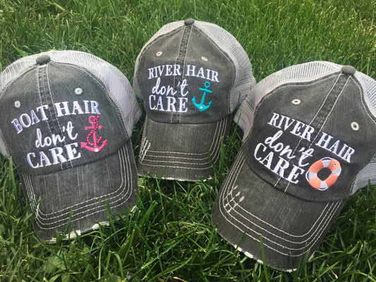 Hats OR Tanks { RIVER hair don't care } Hats with pink or blue anchor. Tanks in coral, black, blue and teal. Clearance! 4 river pink anchor! $12.1 teal floatie. $12. - Stacy's Pink Martini Boutique