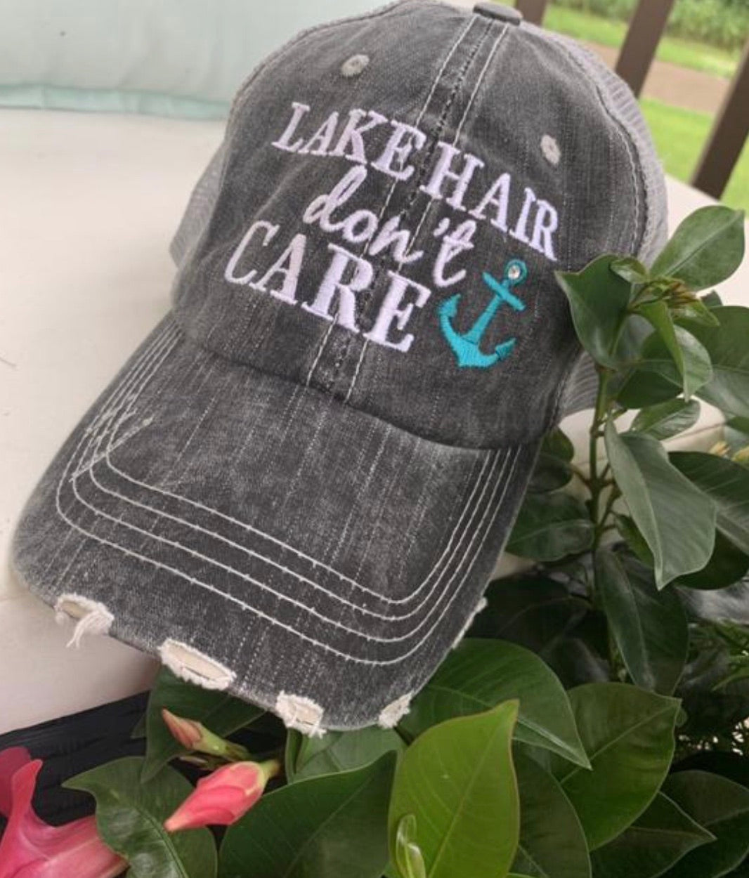 Lake hats! Kids-Adults•Lake hair dont care•Embroidered trucker caps•Lake life-Anchors - Stacy's Pink Martini Boutique