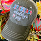 Baseball hats Chicago Cubs Hey Chicago whaddya say Embroidered distressed gray trucker cap Unisex - Stacy's Pink Martini Boutique