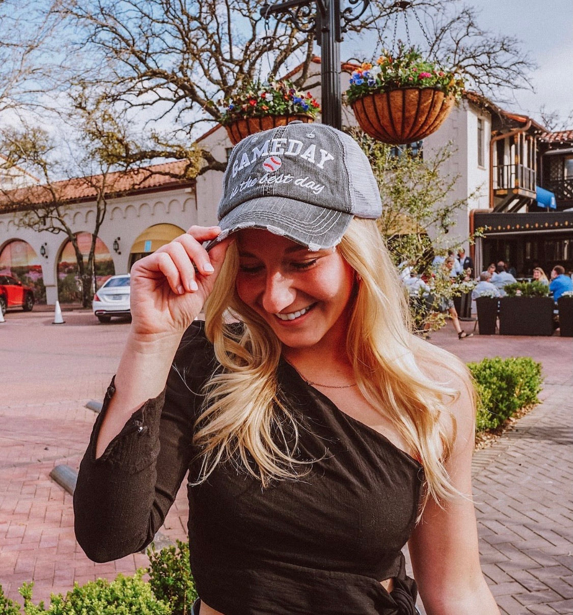Baseball and football hats GAMEDAY IS THE BEST DAY Embroidered trucker cap Gameday outfit - Stacy's Pink Martini Boutique