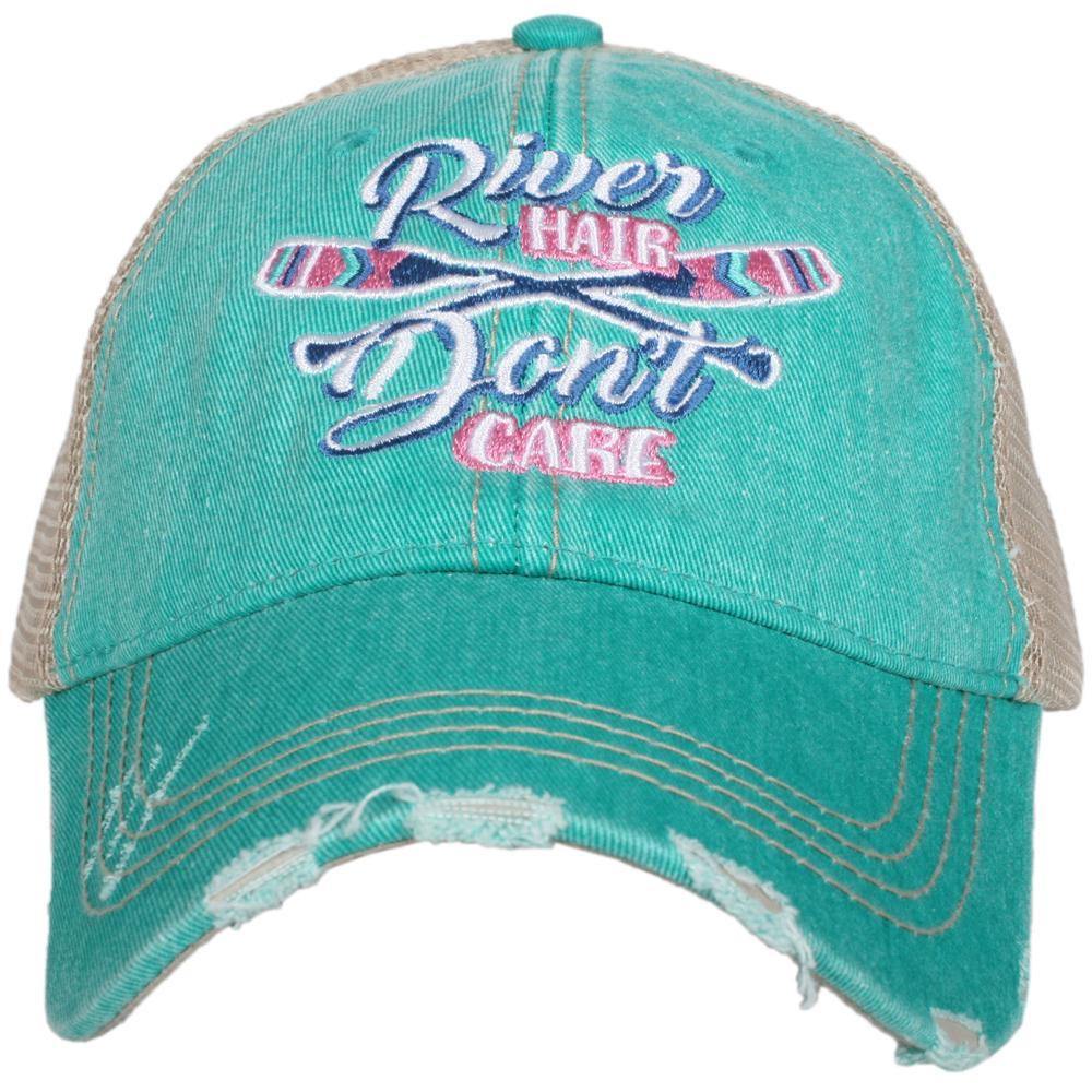 River hats! River hair don’t care • Embroidered trucker caps • Black-Teal or Wi-ne - Stacy's Pink Martini Boutique