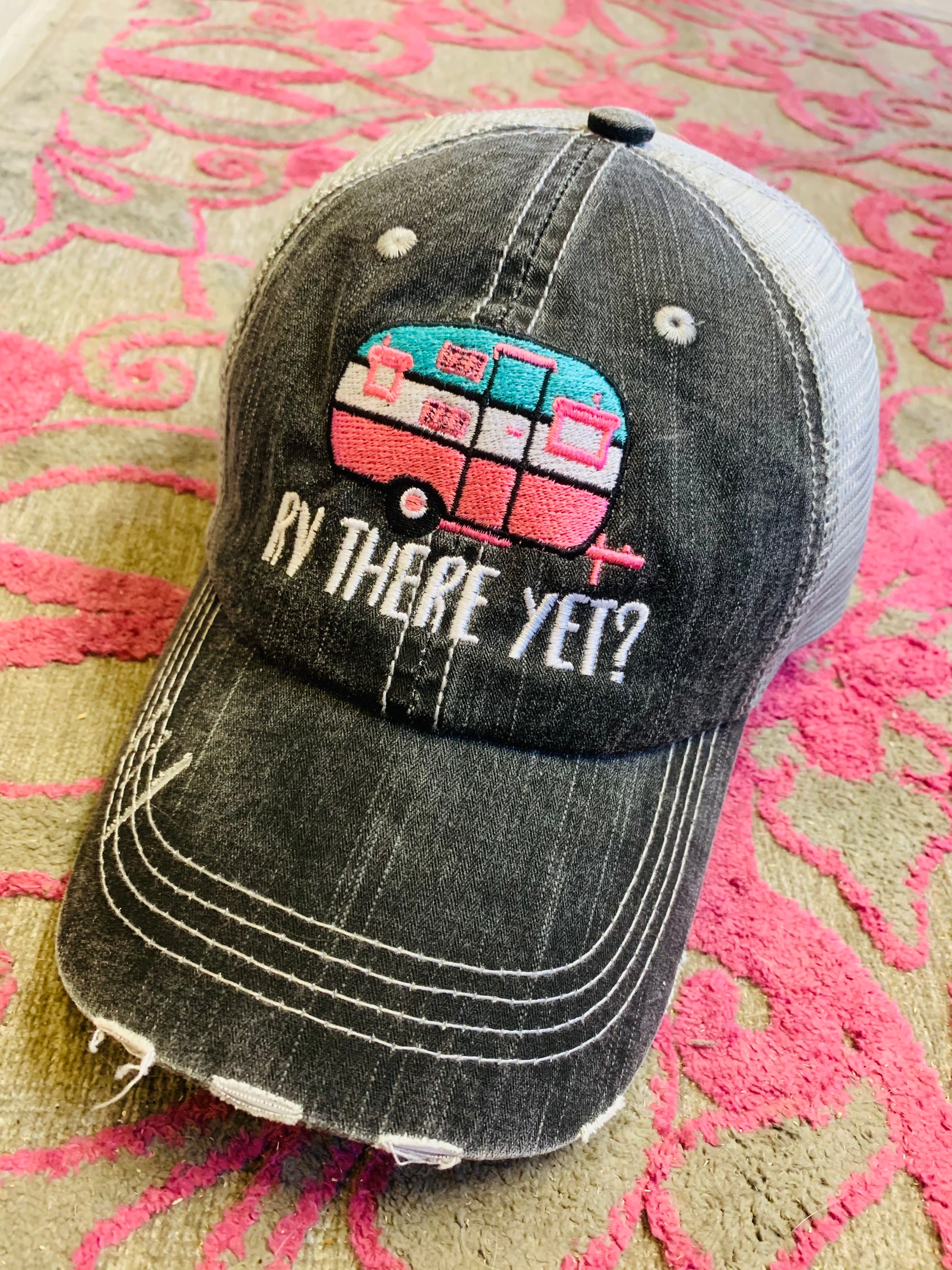 Lacrosse hats Lacrosse mom Lacrosse hair dont care Embroidered womens trucker caps - Stacy's Pink Martini Boutique