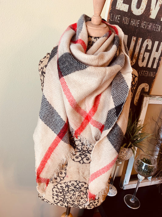 { Blanket scarf } Triangle shape. Not as large as the huge blanket scarves. - Stacy's Pink Martini Boutique