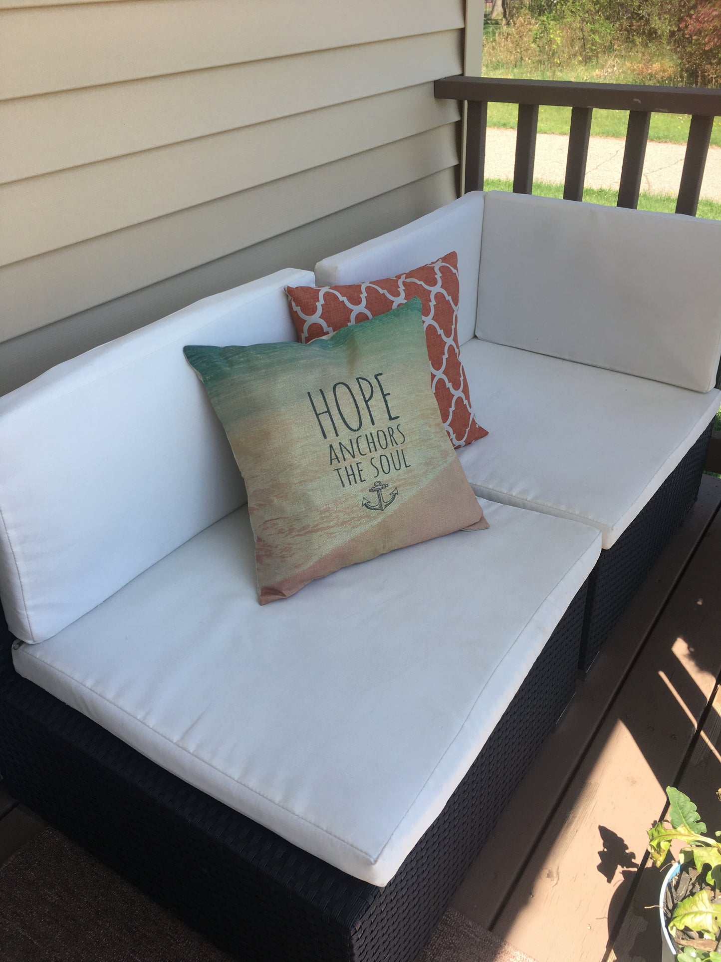 Pillow cases and pillows Hope anchors the soul Home is where the anchor drops Sleeping with sirens 17 x 17 burlap zipper closure pillow covers - Stacy's Pink Martini Boutique