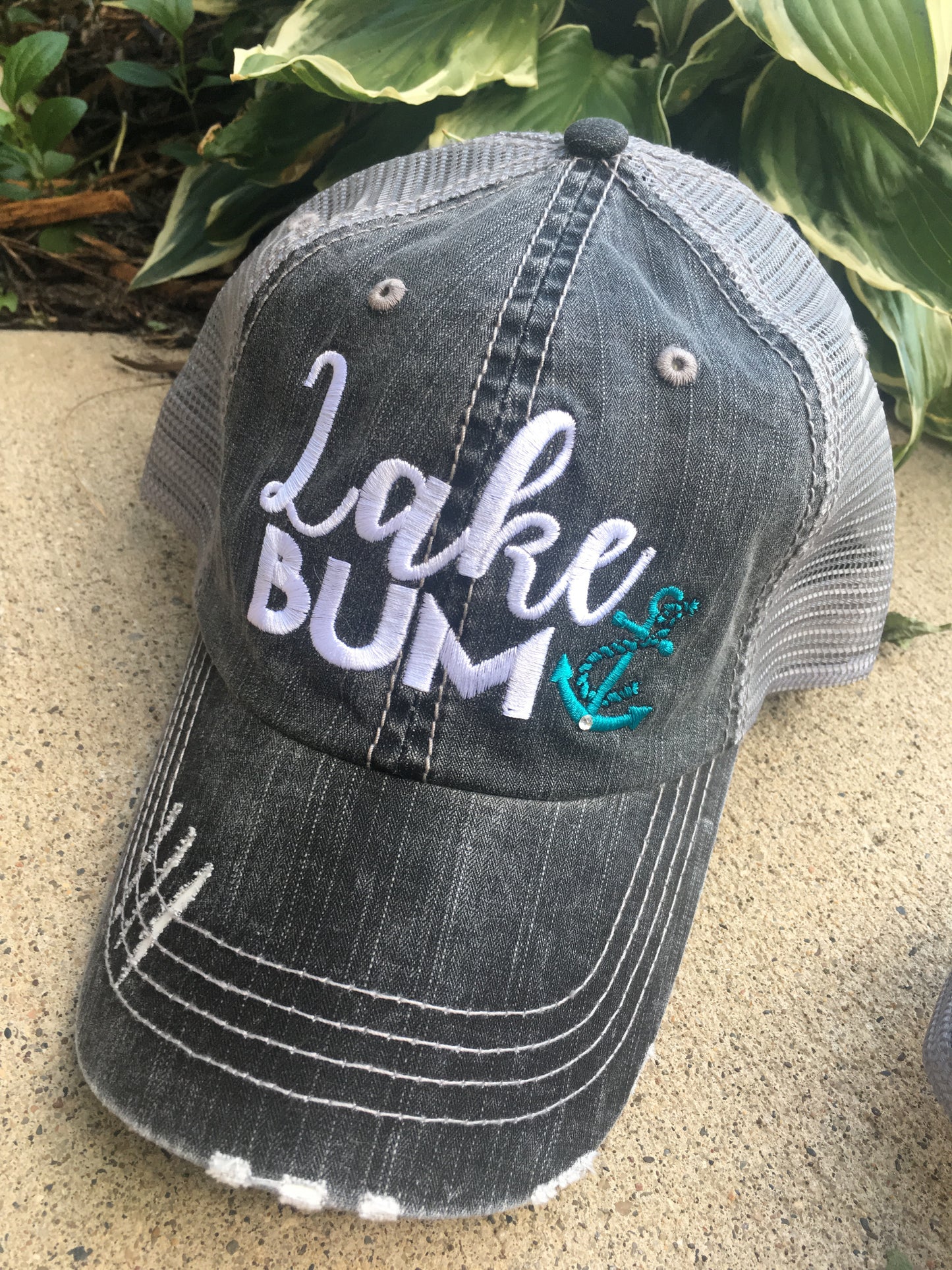 Lake and beach hats Lake bum Beach bum Embroidered unisex trucker caps Seashells Anchors - Stacy's Pink Martini Boutique