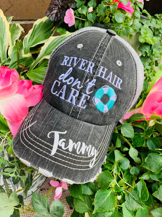 River hats RIVER hair dont care Embroidered trucker caps - Stacy's Pink Martini Boutique