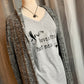 Shirt { Jesus loves this hot mess } Vneck. Gray, black, purple. - Stacy's Pink Martini Boutique