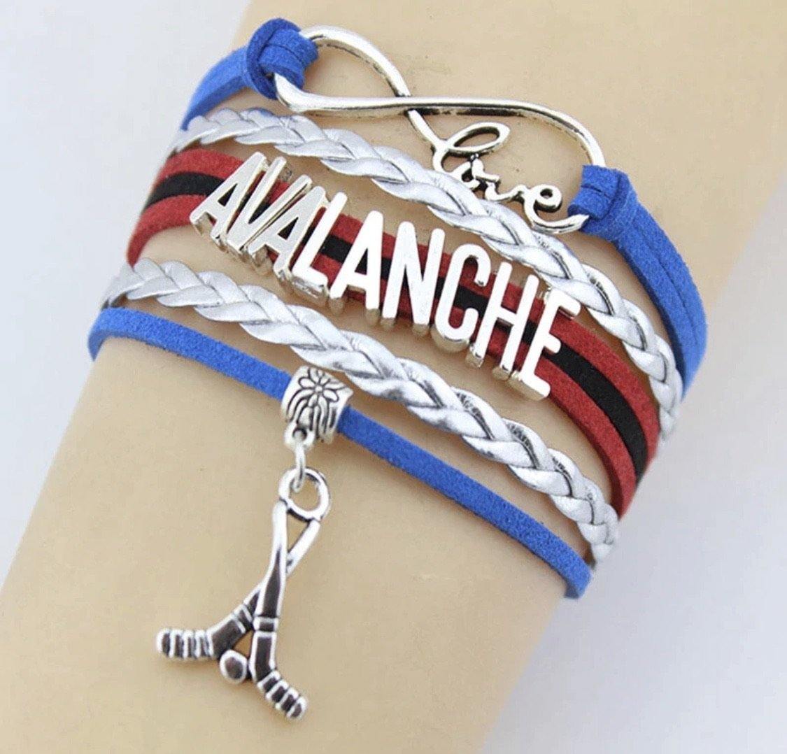 Bracelets and charms { Colorado Avalanche } Denver hockey findings - Stacy's Pink Martini Boutique