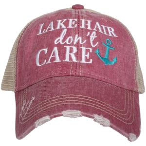 Lake hats! Kids-Adults•Lake hair dont care•Embroidered trucker caps•Lake life-Anchors - Stacy's Pink Martini Boutique