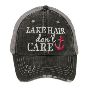 Lake hats! Kids-Adults•Lake hair dont care•Embroidered trucker caps•Lake life-Anchors - Stacy's Pink Martini Boutique