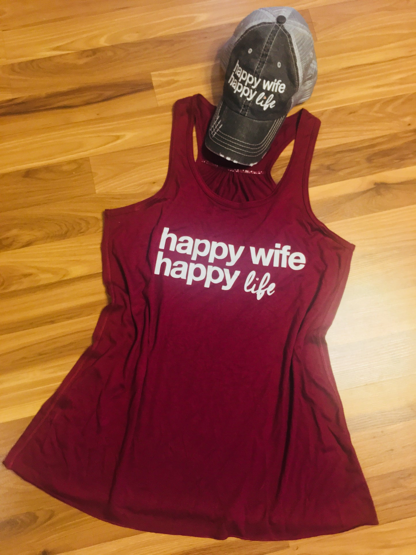 Wife, wifey & bride | Hats OR tanks { Happy wife happy life } Assorted colors/styles. - Stacy's Pink Martini Boutique