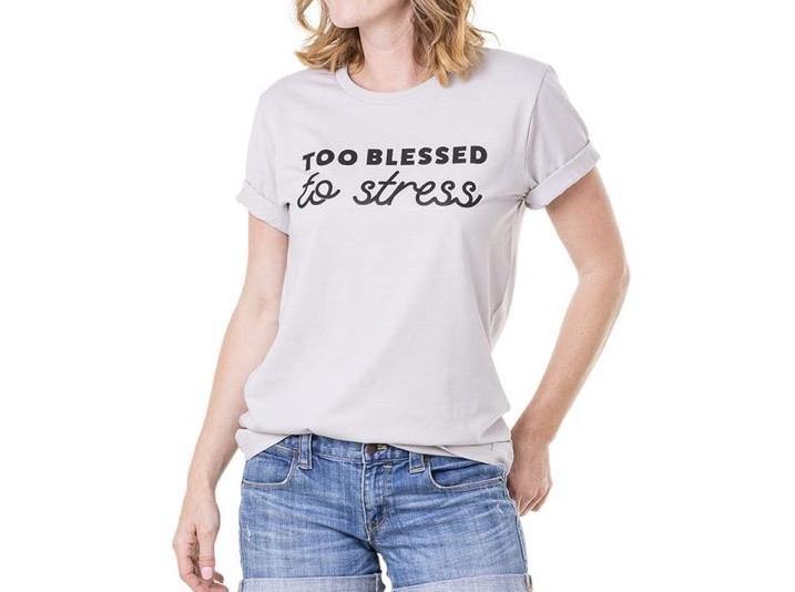 Blessed T-shirts Blessed hot mess Too blessed to stress - Stacy's Pink Martini Boutique