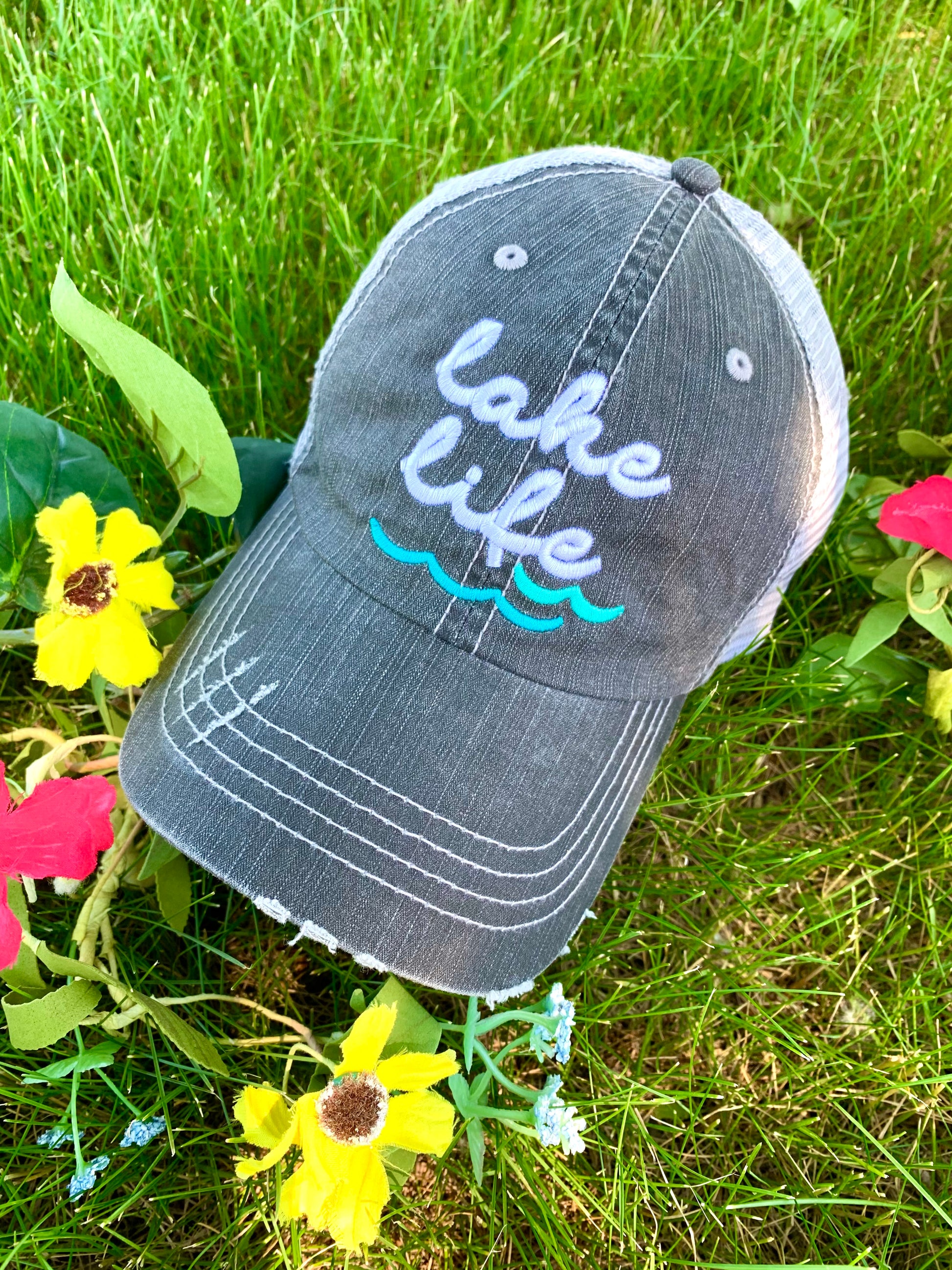 Lacrosse hats Lacrosse mom Lacrosse hair dont care Embroidered womens trucker caps - Stacy's Pink Martini Boutique