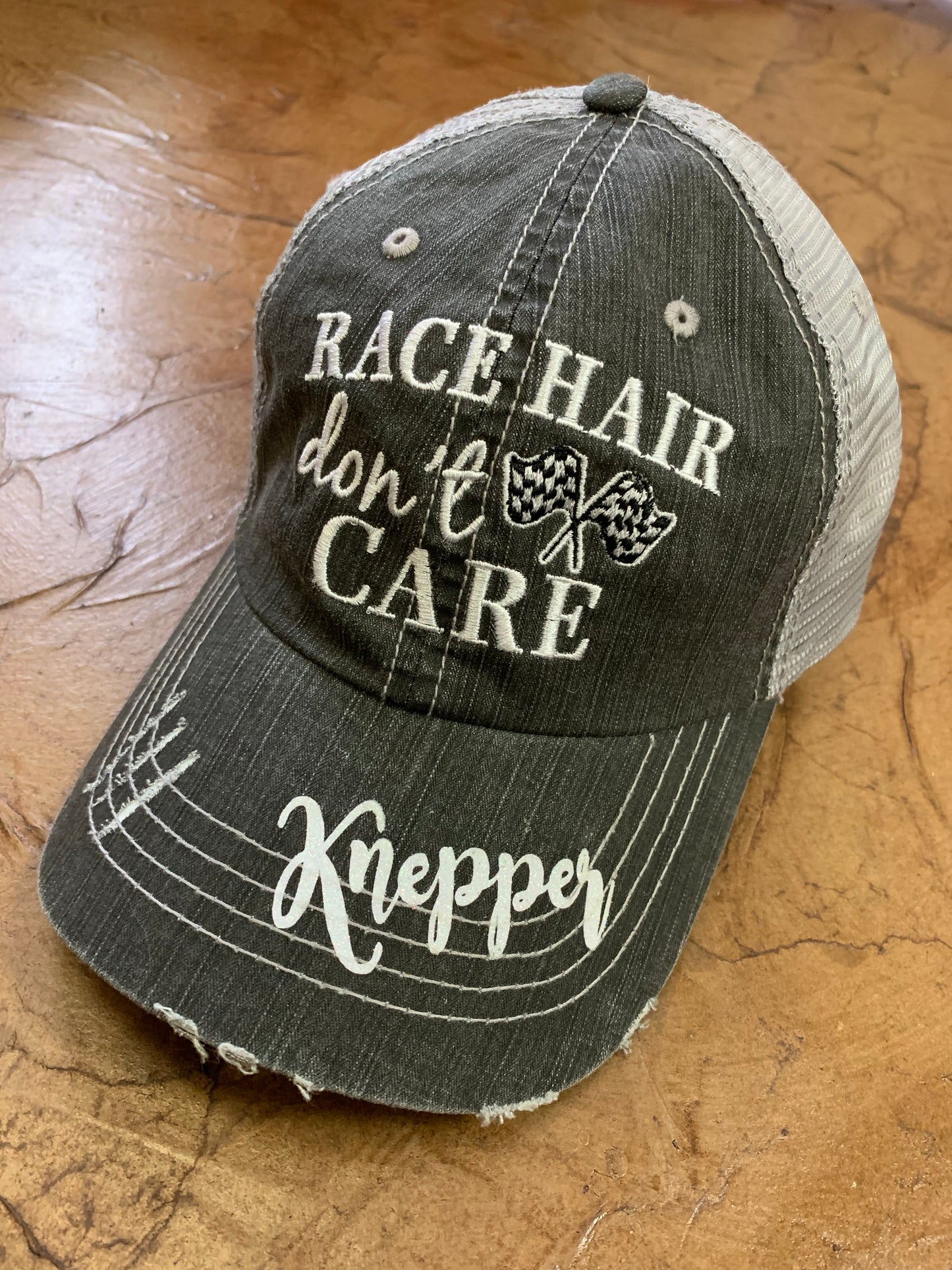 Personalized Racing hats Weekends are for racing Race hair dont care Raceday is the best day - Stacy's Pink Martini Boutique