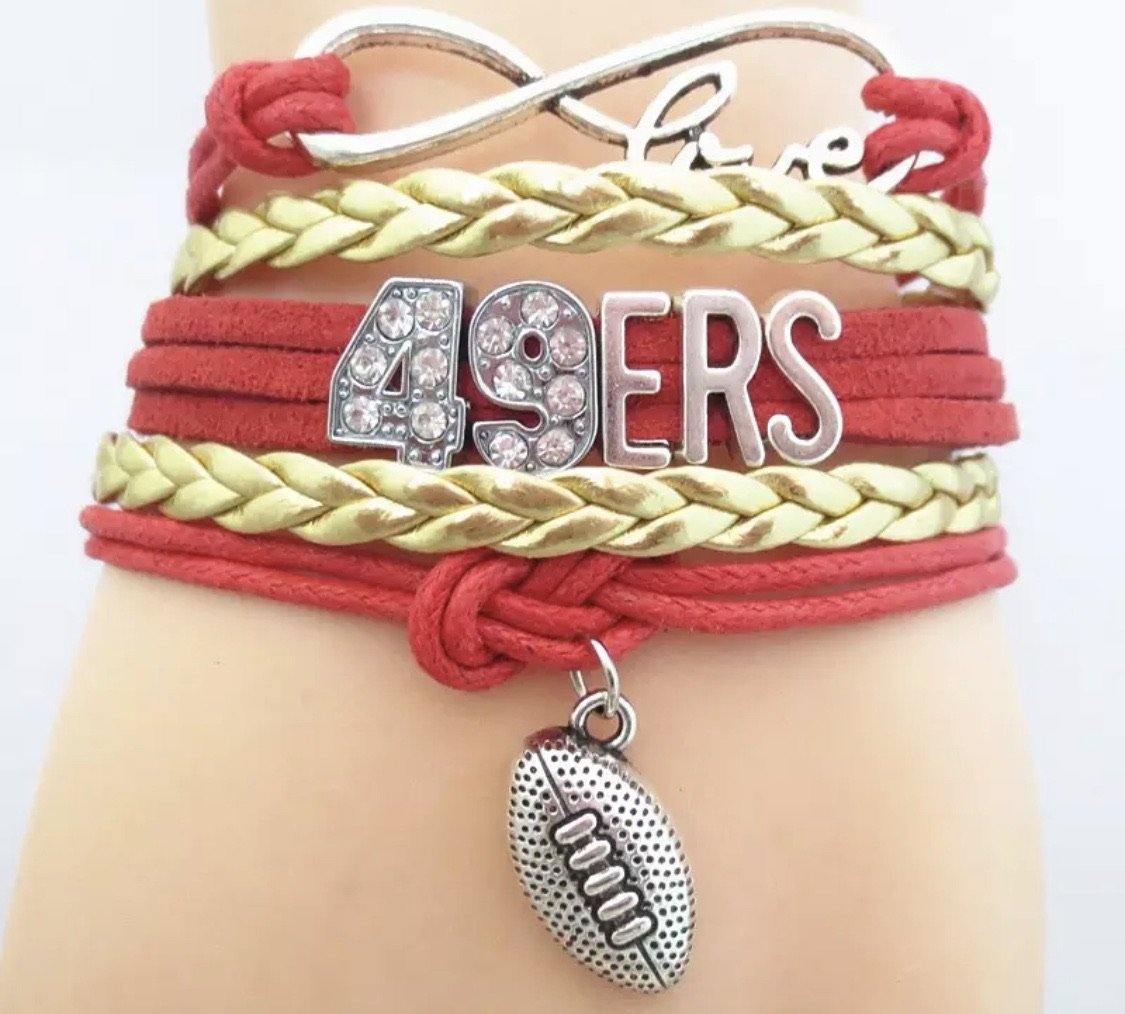Football Bracelets Kansas City Chiefs San Francisco 49ers. Minnesota Vikings. Green Bay Packers. Pittsburgh Steelers. Chicago Bears. More! - Stacy's Pink Martini Boutique