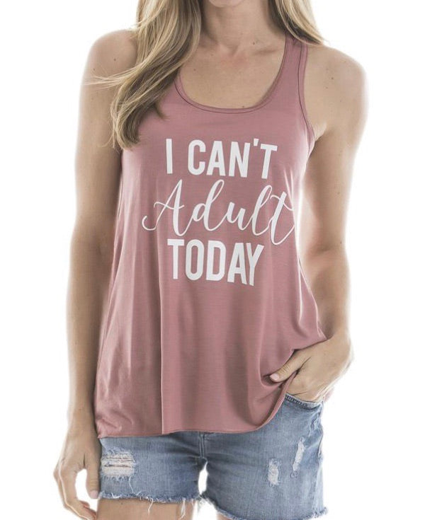 Hats, tank tops, t-shirts I can't adult today Assorted colors and styles - Stacy's Pink Martini Boutique