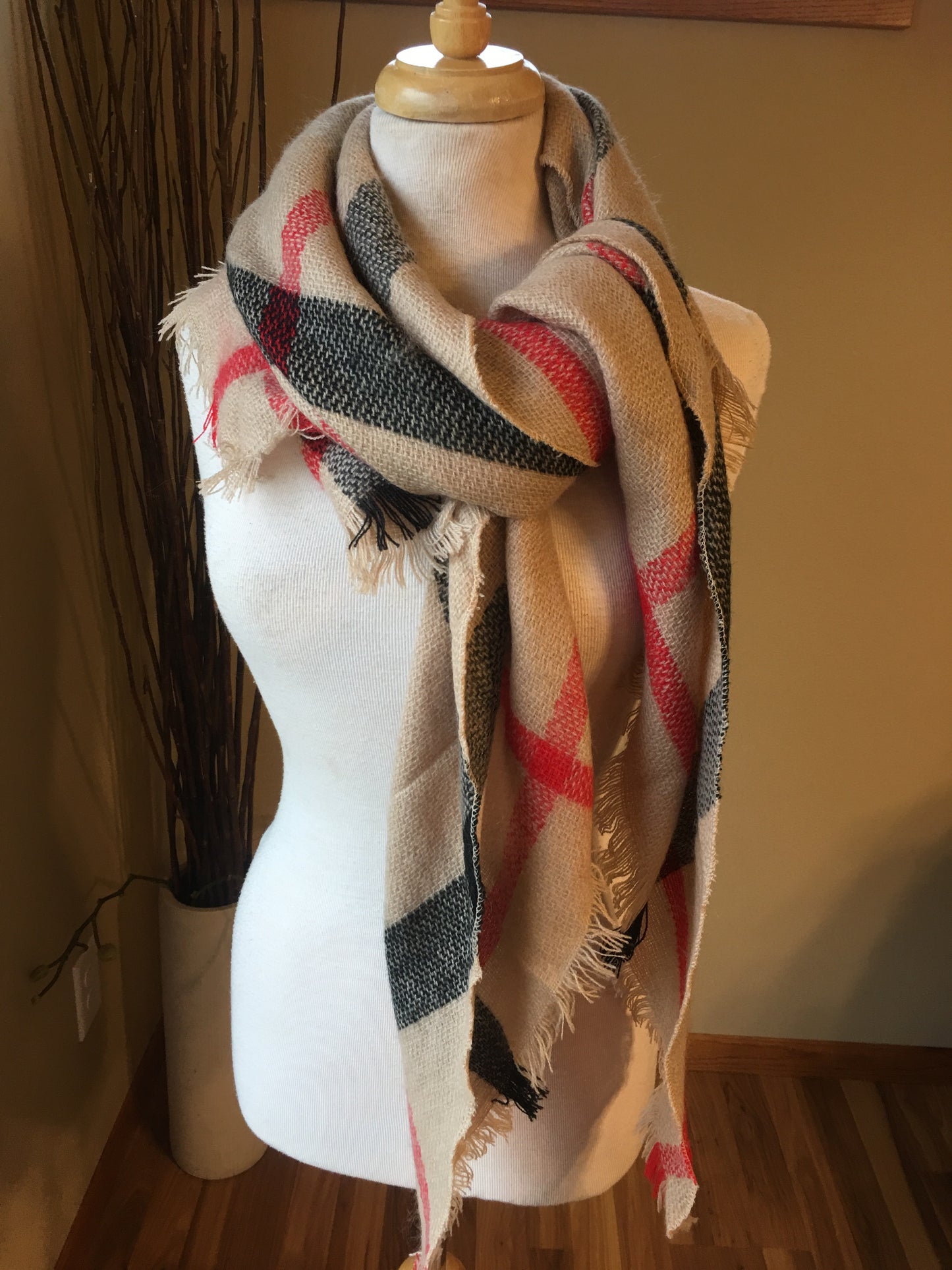 { Blanket scarf } Triangle shape. Not as large as the huge blanket scarves. - Stacy's Pink Martini Boutique