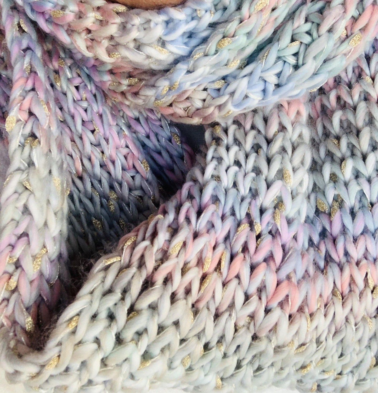 Scarf { Pastels } Infinity. Knit. Metallic. - Stacy's Pink Martini Boutique