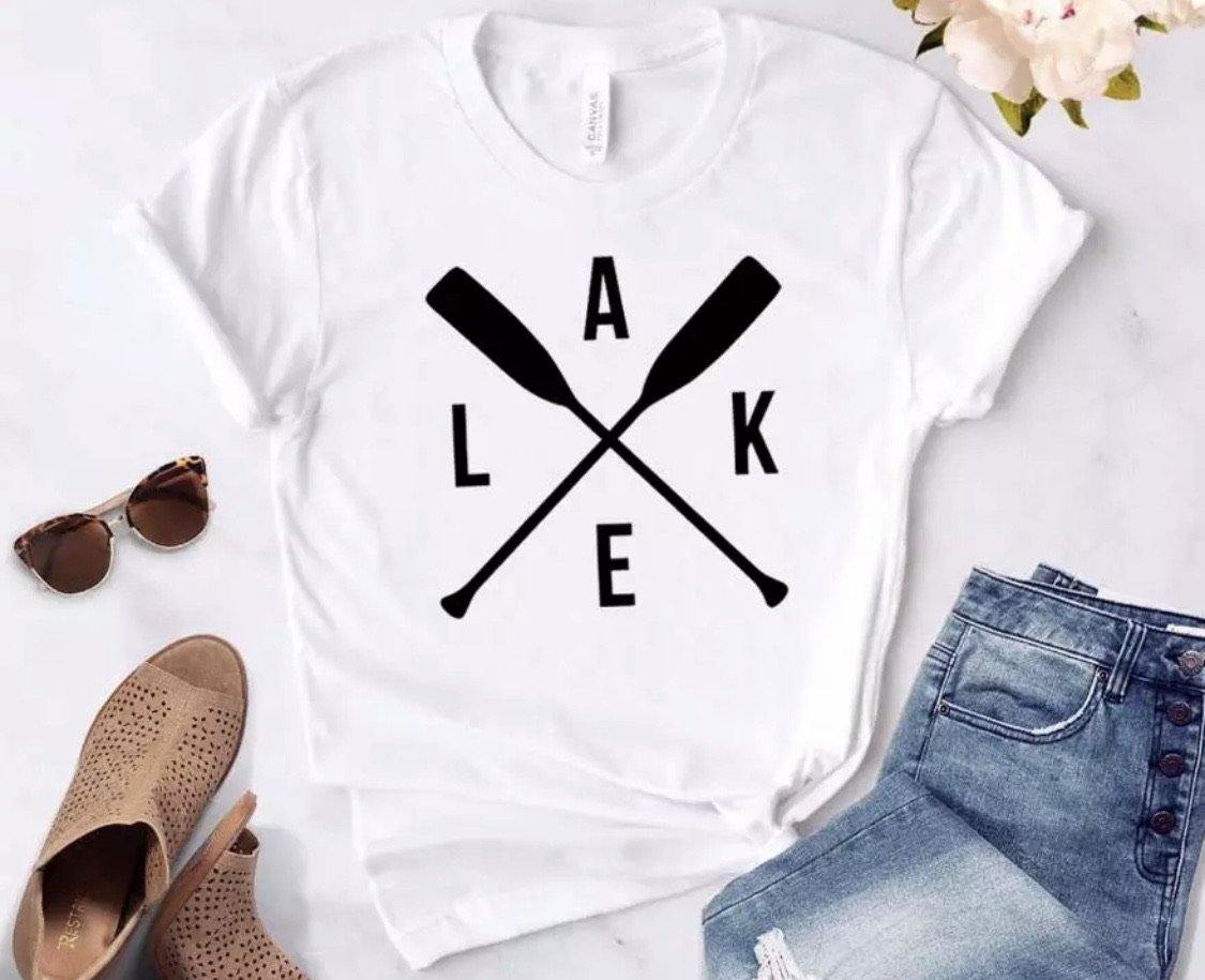 Lake T-shirts •• 6 colors •• Paddles •• S-3X - Stacy's Pink Martini Boutique