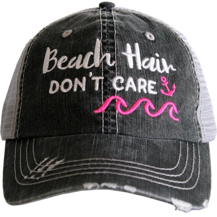 Beach hats and tanks Embroidered distressed trucker caps. - Stacy's Pink Martini Boutique