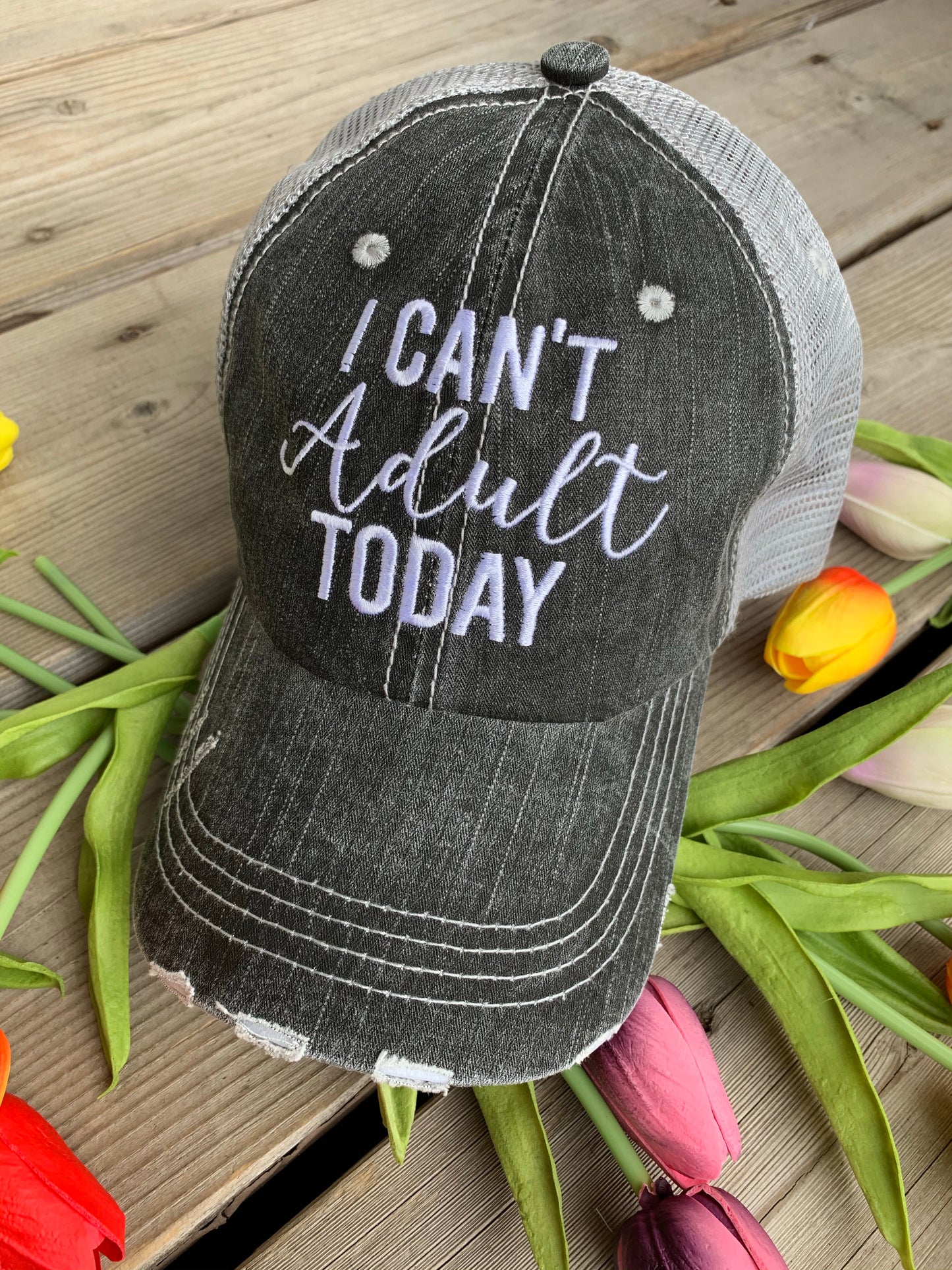 Hats, tank tops, t-shirts I can't adult today Assorted colors and styles - Stacy's Pink Martini Boutique