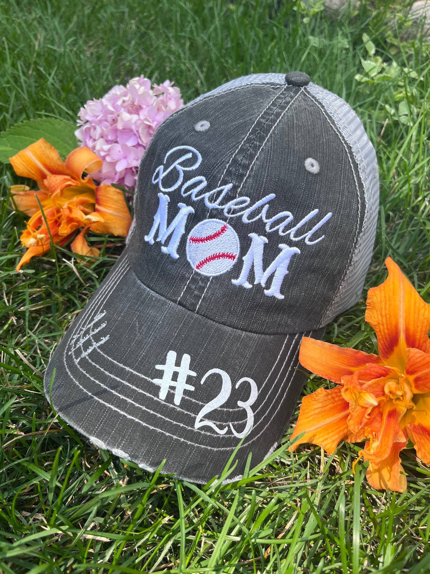Personalized football hats FOOTBALL Mom hats Embroidered trucker caps Assorted styles - Stacy's Pink Martini Boutique