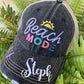 Beach hats Beach mode Personalize Embroidered distressed trucker caps 3 colors - Stacy's Pink Martini Boutique