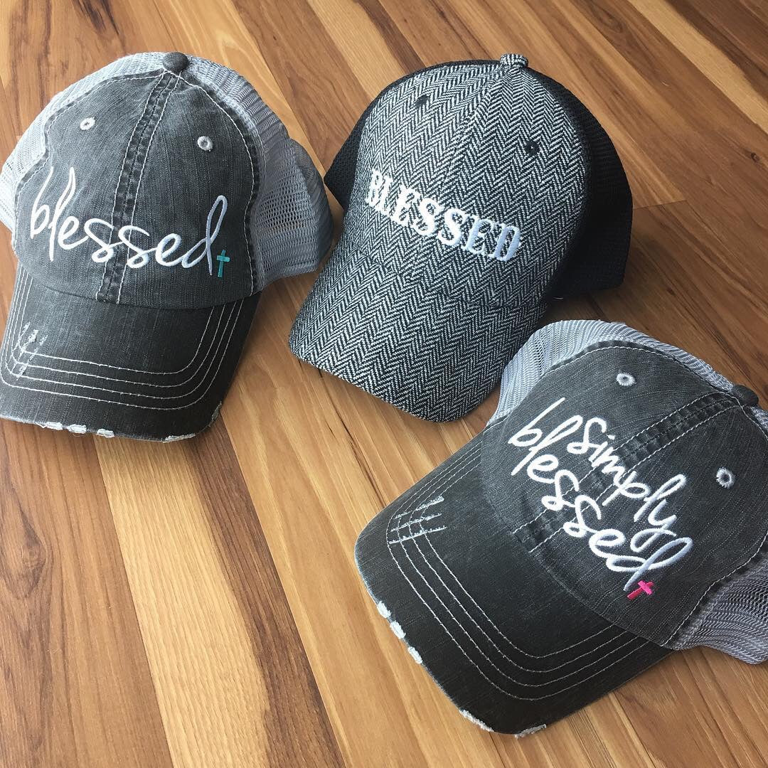 Faith hats and clothing FAITH OVER FEAR Embroidered trucker caps - Stacy's Pink Martini Boutique
