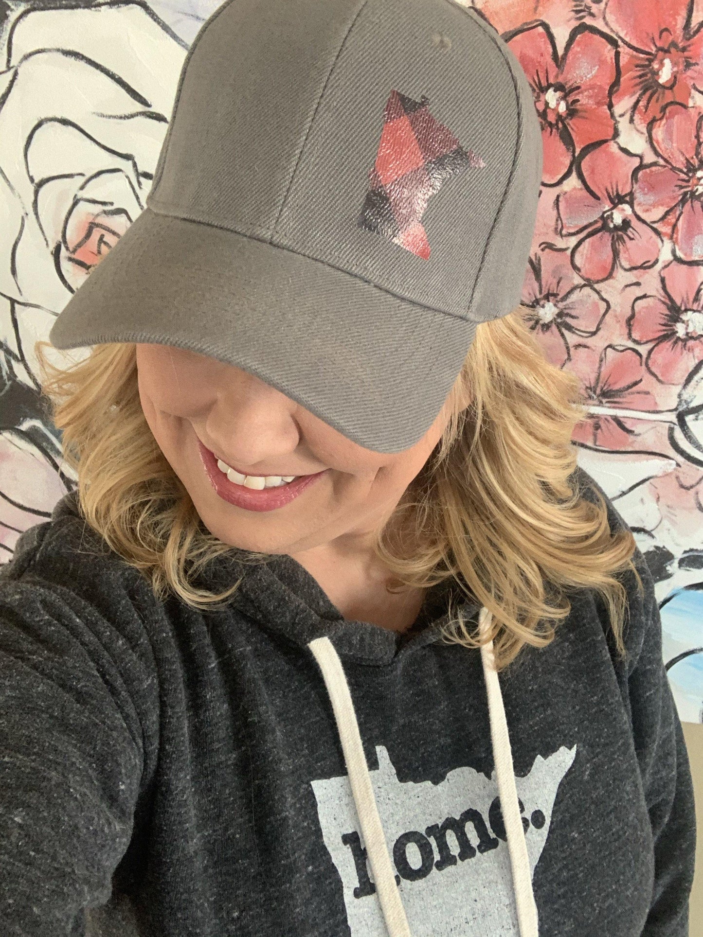 Hat { Buffalo plaid } Red and black. Light gray or dark gray. Handmade in Minnesota. Any state. Mn. Sota. - Stacy's Pink Martini Boutique