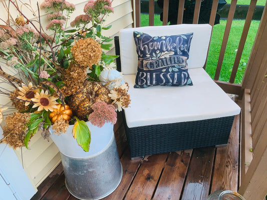 Pillows and pillowcases Thankful Grateful Blessed 17 x 17 - Stacy's Pink Martini Boutique