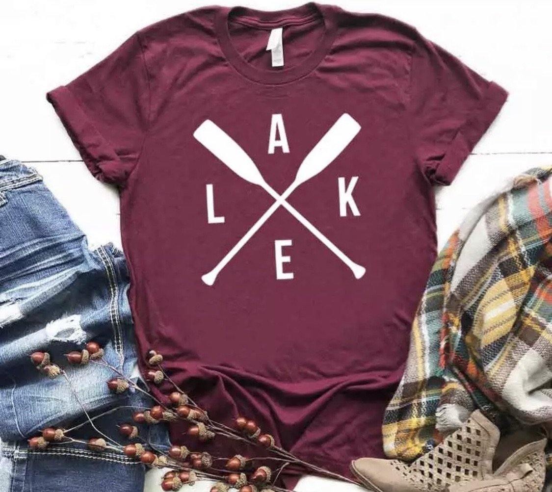 Lake T-shirts •• 6 colors •• Paddles •• S-3X - Stacy's Pink Martini Boutique