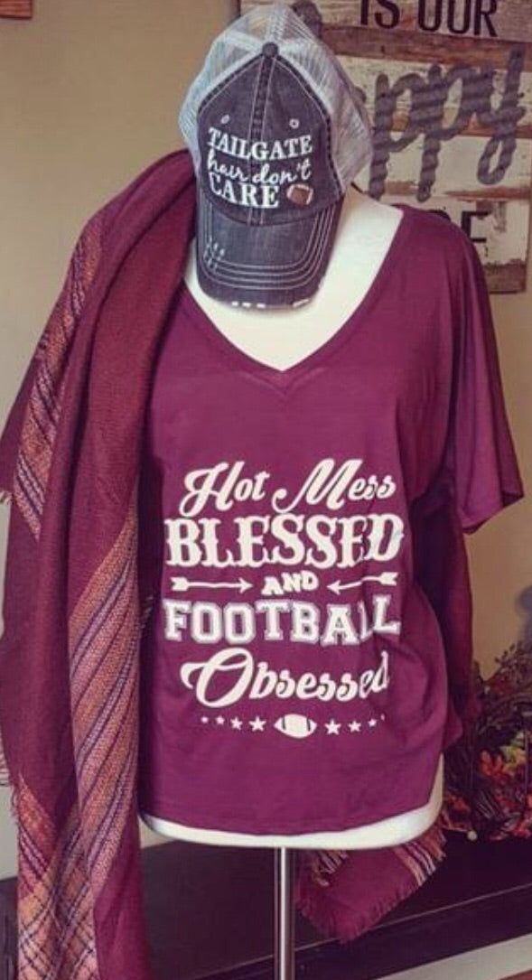 Personalized football hats! FOOTBALL Mom hats Embroidered trucker caps Assorted styles - Stacy's Pink Martini Boutique
