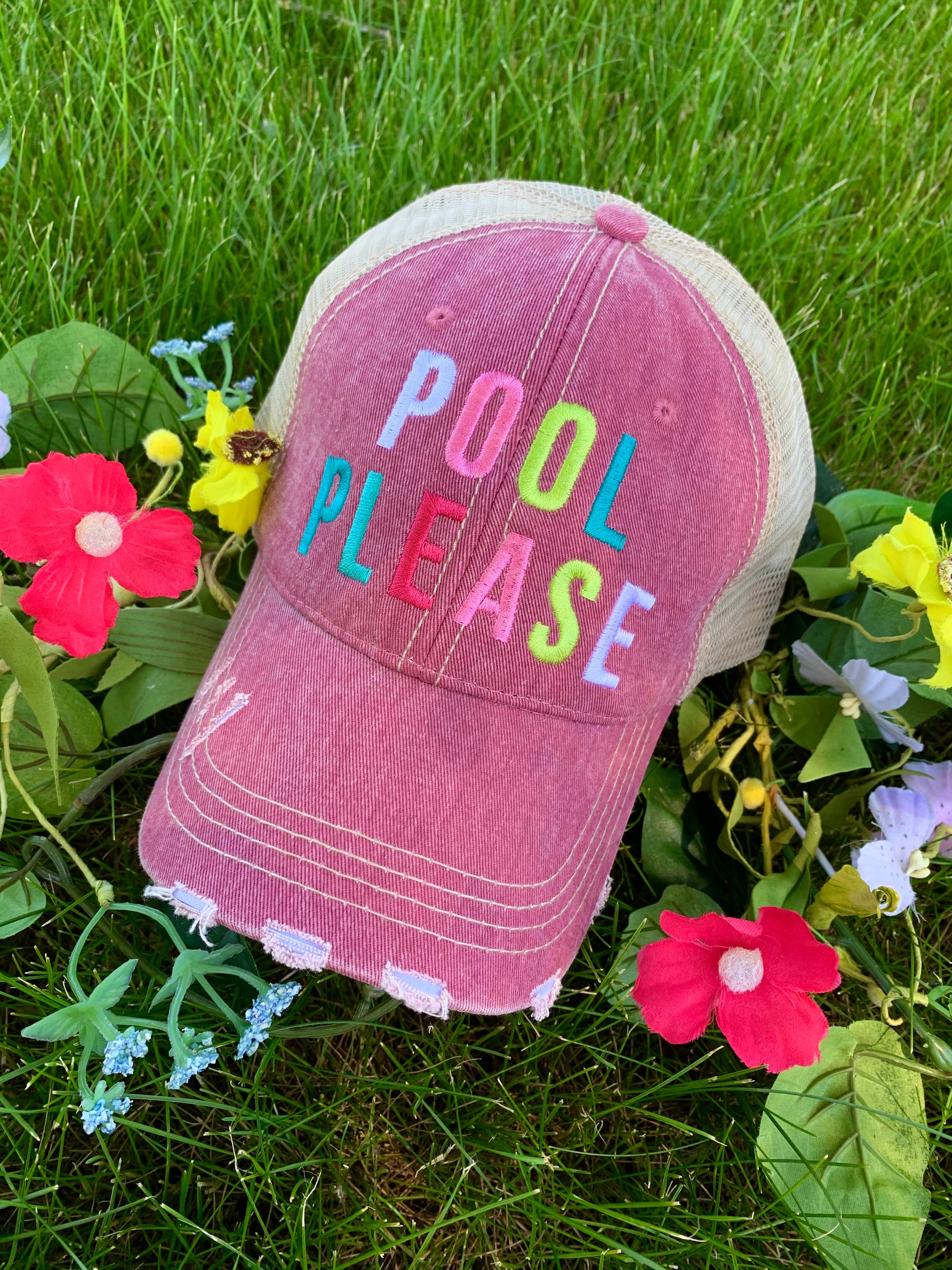 Lacrosse hats Lacrosse mom Lacrosse hair dont care Embroidered womens trucker caps - Stacy's Pink Martini Boutique