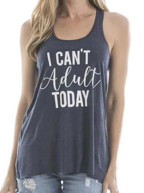 Hats, tank tops, t-shirts I can't adult today Assorted colors and styles - Stacy's Pink Martini Boutique