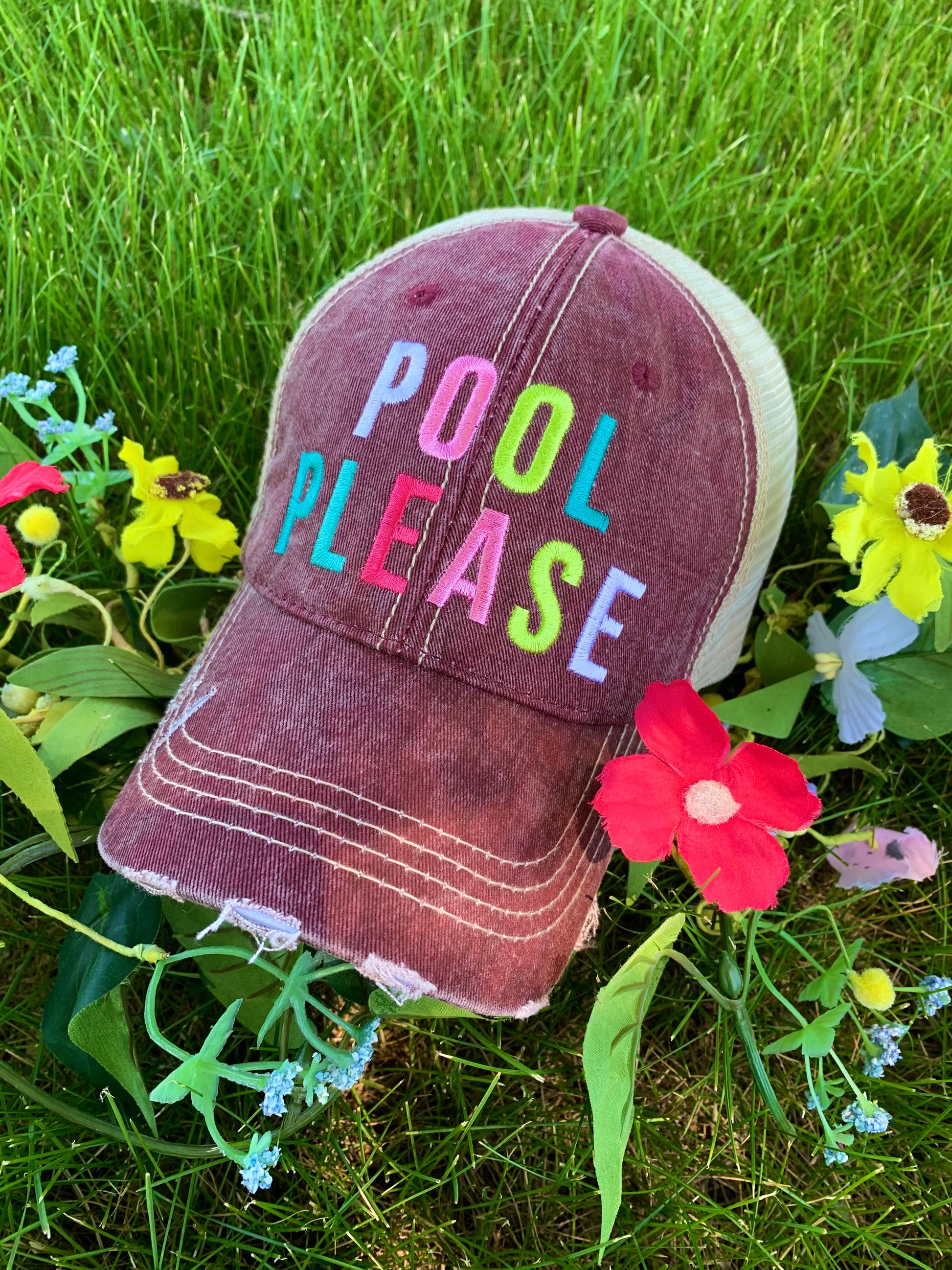 Lacrosse hats Lacrosse mom Lacrosse hair dont care Embroidered womens trucker caps - Stacy's Pink Martini Boutique