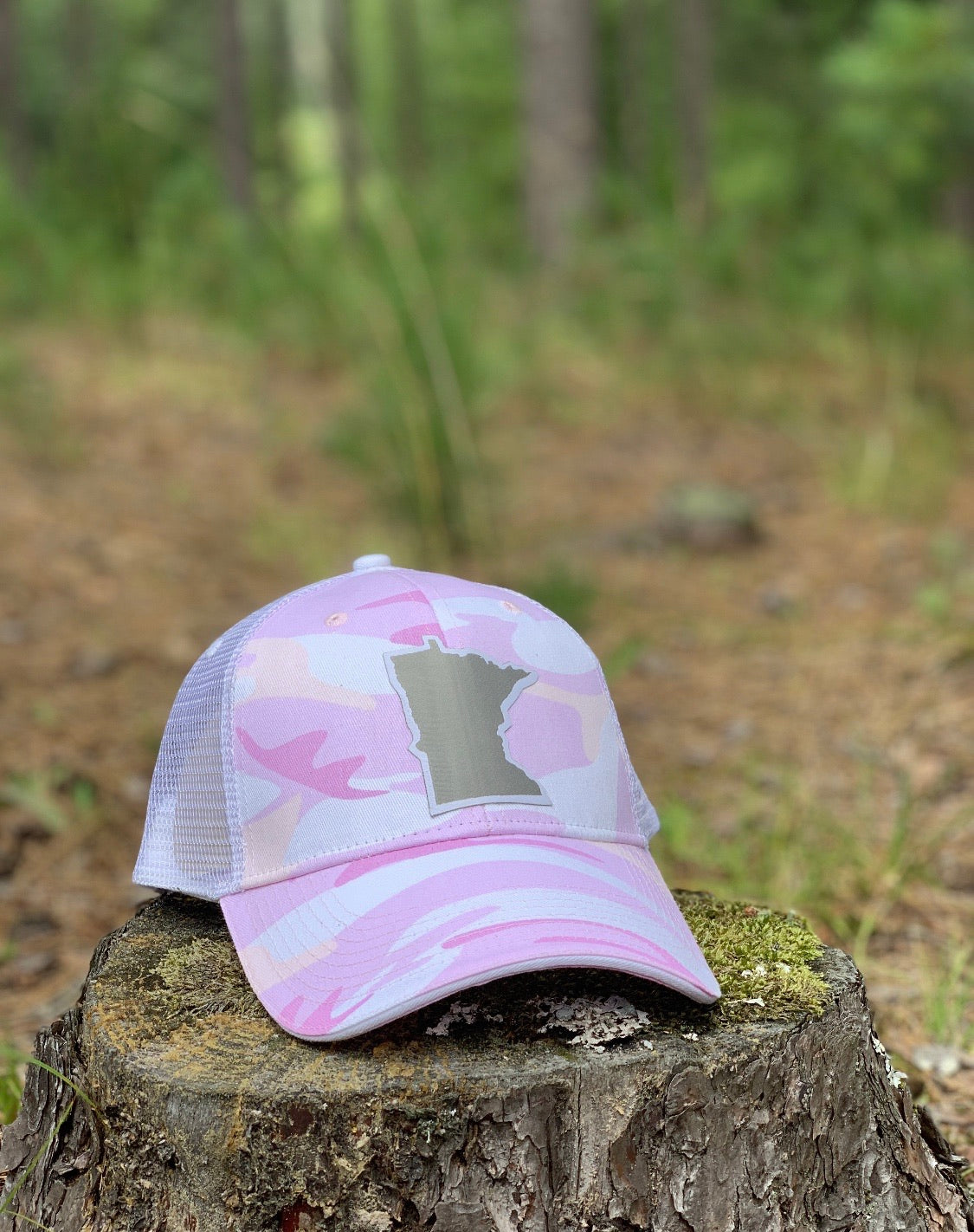 Hat { Minnesota } Pink and white camouflage • State of Mn • Womens trucker cap • Adjustable snapback • Mesh breathable back • Sota • $10 hat! • Only 6 left!! - Stacy's Pink Martini Boutique