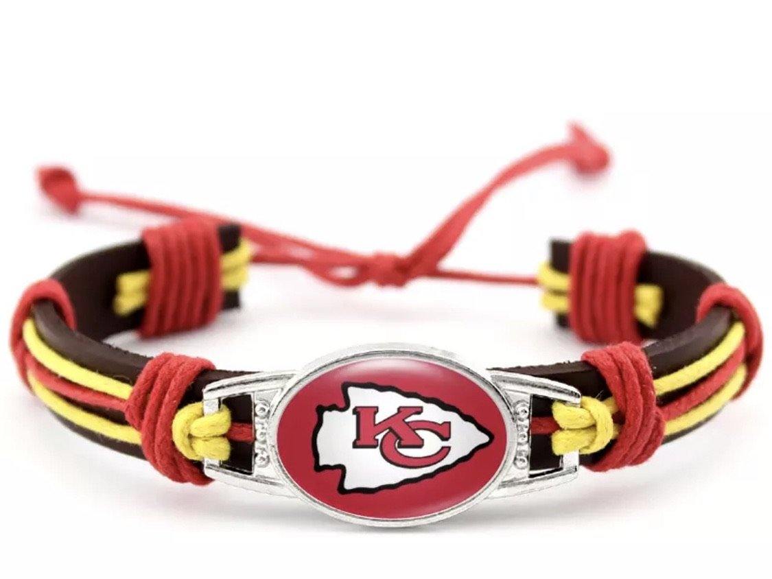 Football Bracelets Kansas City Chiefs San Francisco 49ers. Minnesota Vikings. Green Bay Packers. Pittsburgh Steelers. Chicago Bears. More! - Stacy's Pink Martini Boutique