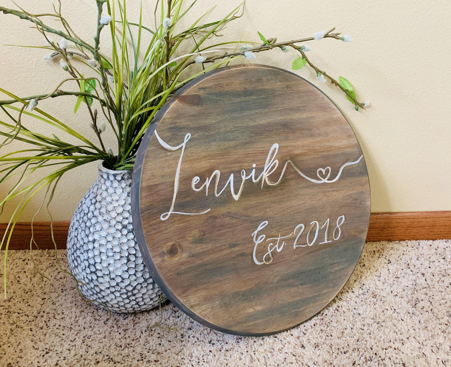 Custom hand painted art { Last name sign } Solid pine • You choose colors - Stacy's Pink Martini Boutique
