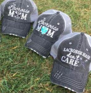 Lacrosse hats Lacrosse mom Lacrosse hair dont care Embroidered womens trucker caps - Stacy's Pink Martini Boutique