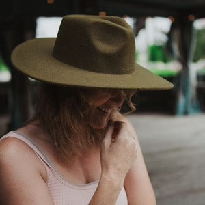 Felt wide brim fedora hats 14 colors Adjustable