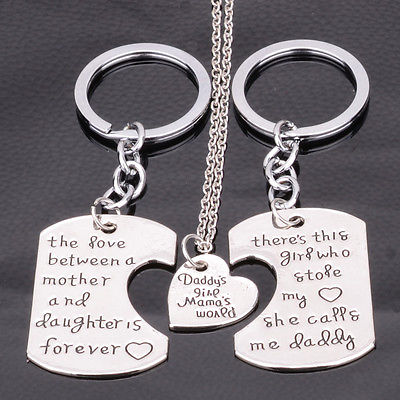 Necklace & Keychain sets { There is this girl she stole my heart she calls me.... } Daddy, mommy, nana, grandma, grandpa. - Stacy's Pink Martini Boutique