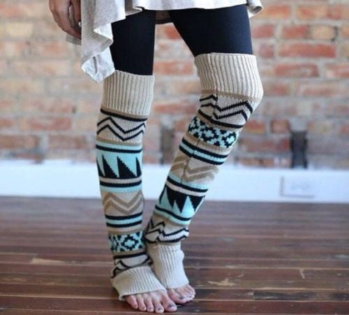 Leg Warmers. Brown, blue, black. My most loved leg warmers! 21 inches. - Stacy's Pink Martini Boutique