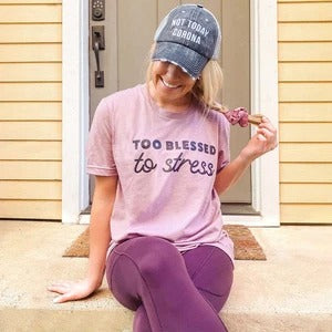 Blessed T-shirts Blessed hot mess Too blessed to stress - Stacy's Pink Martini Boutique