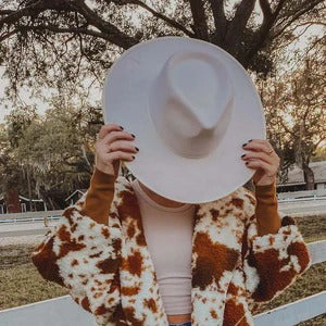 Felt wide brim fedora hats 14 colors Adjustable