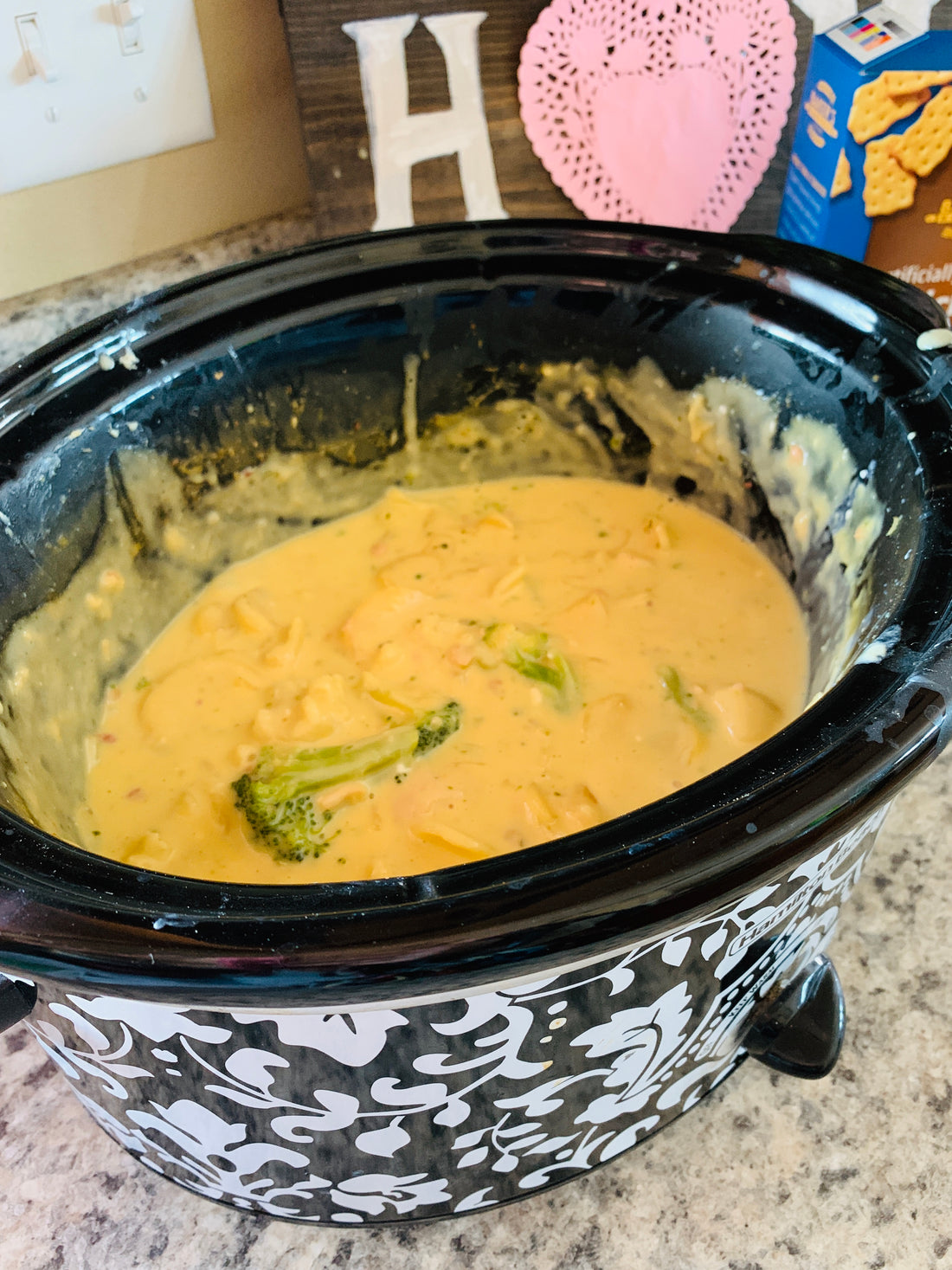 Easiest crockpot dump soup recipe! Cheesy broccoli cauliflower potato soup 🥦🧀🥓 - Stacy's Pink Martini Boutique